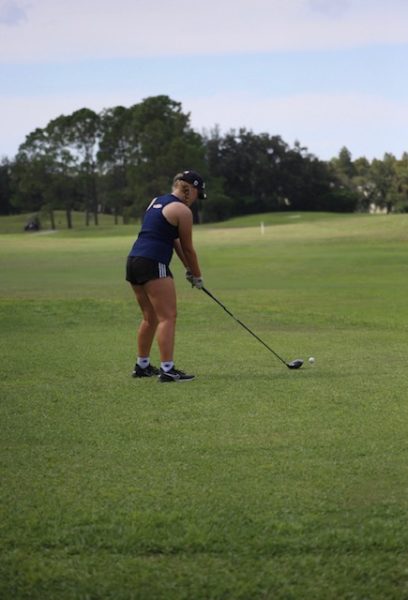 Sadey Mathis is a sophomore. This was during was of the golf teams practices. At heritage Harbor golf course.