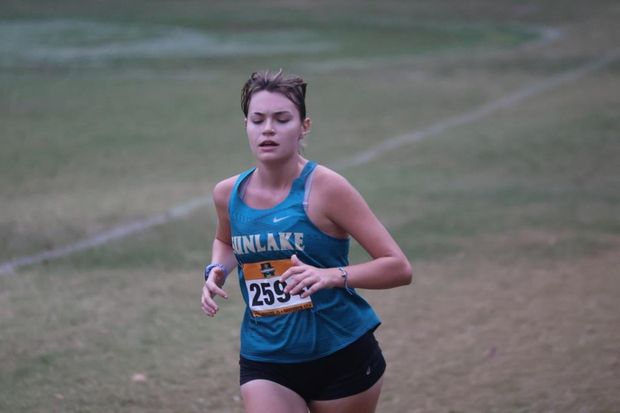 Meaghan Ballard out running for Sunlakes cross country team. The cool weather changes how it feels to run.