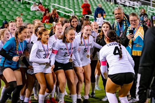 The aftermath form the girls soccer teams Tampa Bay Top 10 Champions League final.