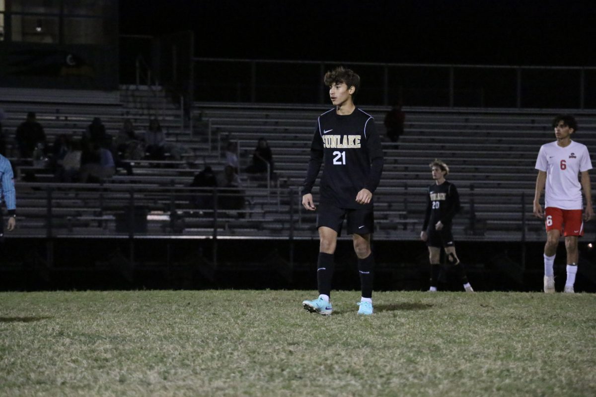 This is Justin on the field during the senior night game. He plays midfield for our Sunlake team. He says “We were doing great out there. We won another game, 6-0, and I’m really proud.”