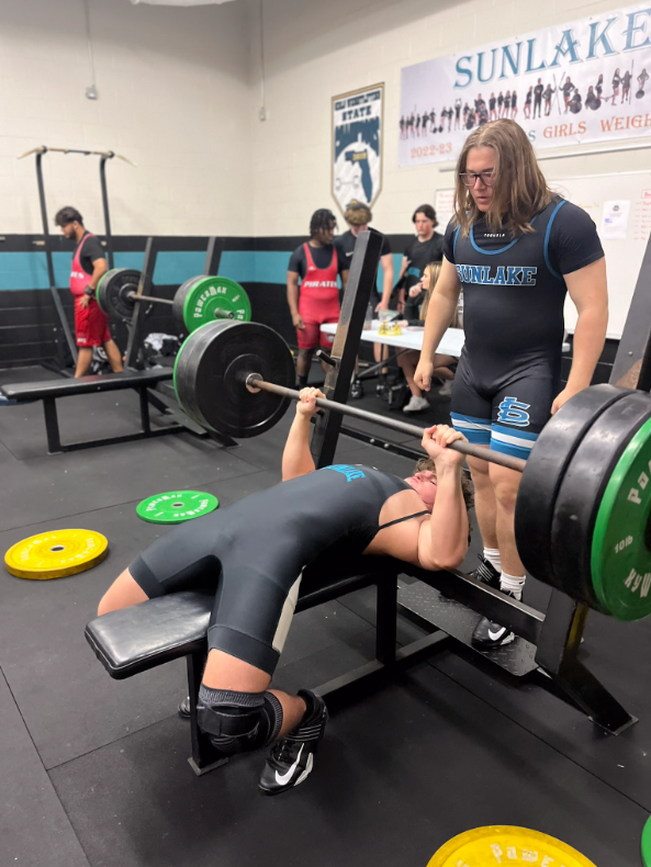 This is Koen lifting at the meet. He was very happy with how he did. He won in his weight category for both Olympic and Traditional. He says Its all about confidence getting under the weight. And this meet gave him the confidence he needed for the season.