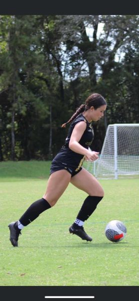 Sophomore Kayla Bays playing soccer for Florida Premier, trying to showcase herself well.