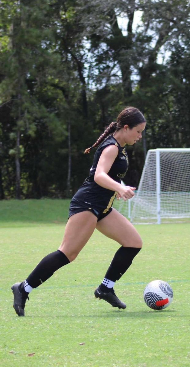 Sophomore Kayla Bays playing soccer for Florida Premier, trying to showcase herself well.