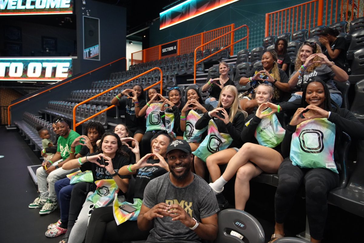 Sunlake students Sam Bueno, Kaycie Hyde, Meghan Wimbley, and Cherity Powells visit OTE along with their AAU basketball team, Tampa Ignite. 