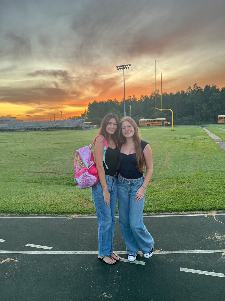 Senior Haylie Chambliss, and her friend, Natalia Brischetto at Senior Sunrise.