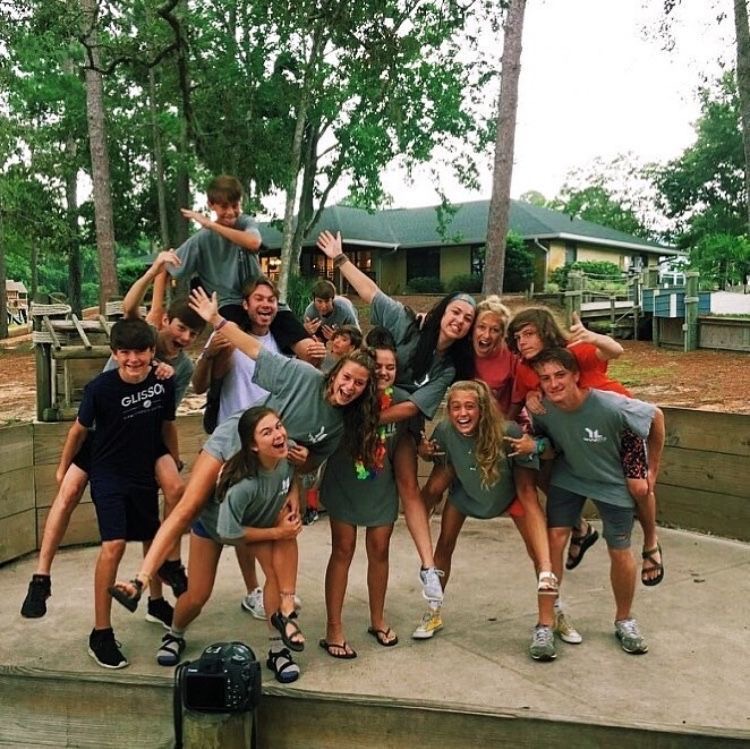 Sophomore Alexis Warr (blonde in green on the far right) said this picture was taken on "...one of the funnest days of my life.". She and her friends swam all day and ended the day with a group fire where they roasted smores.