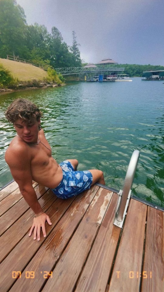 Tyler Dunbar with his feat in the water at the lake in Alabama. The rocky terrain makes for a great backdrop for cliff jumping!
Photo provided by Tyler Dunbar, used with permission