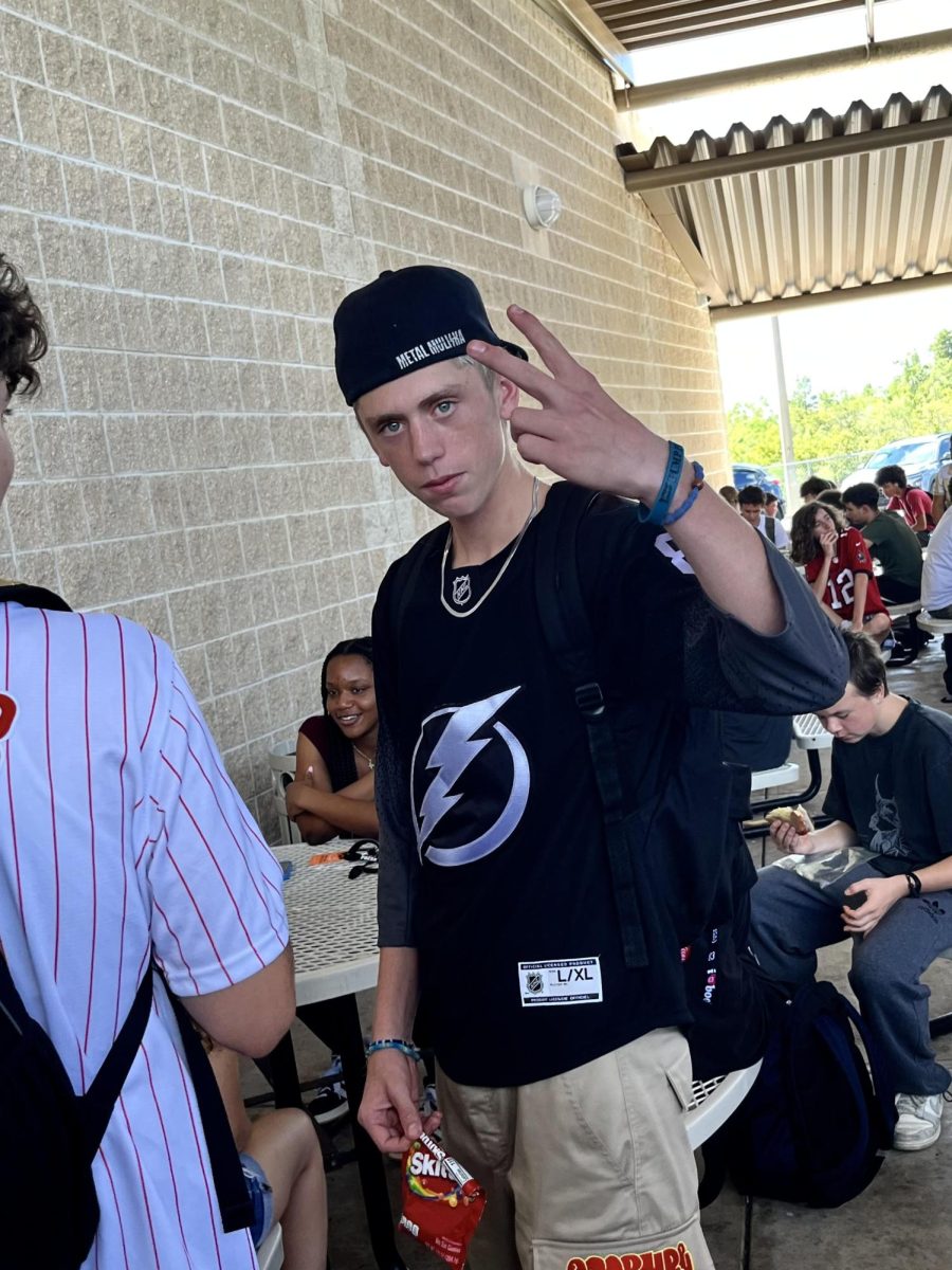 Dominic Burroughs, junior; wearing sports and athletic attire for Sunlake High School's PBIS spirit week.