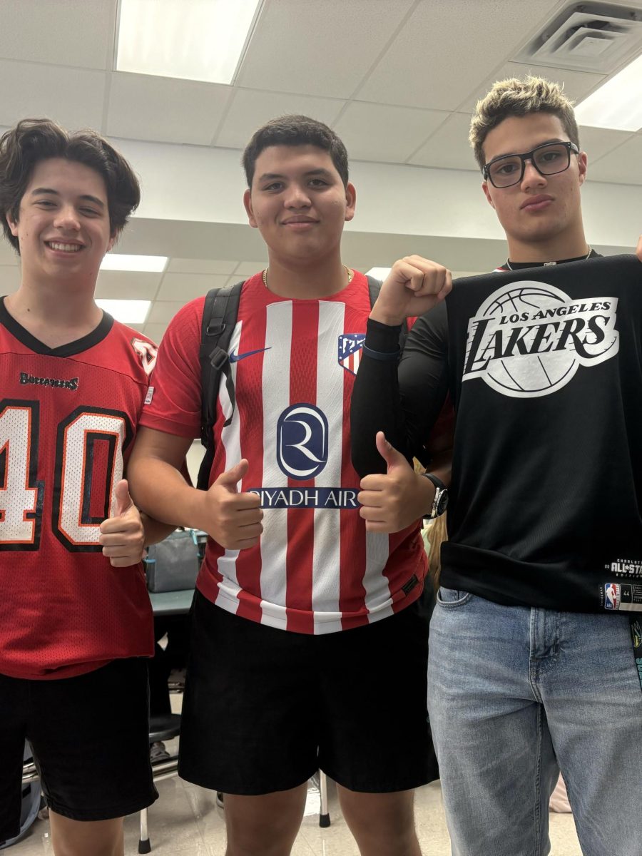 This is Andre. He is the one in the middle wearing his Atletico Madrid jersey. He also had some friends featured with him in this picture.
Photo Credit: Nathan Atiyeh