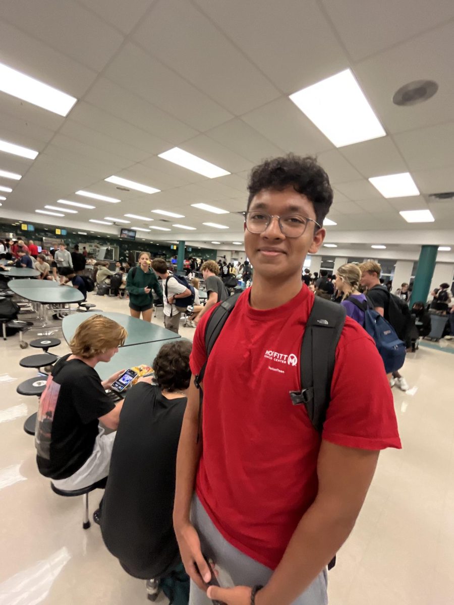 Manikandan Venkata, junior, known as Mani, wearing red to show support during red ribbon week. 10/25/24