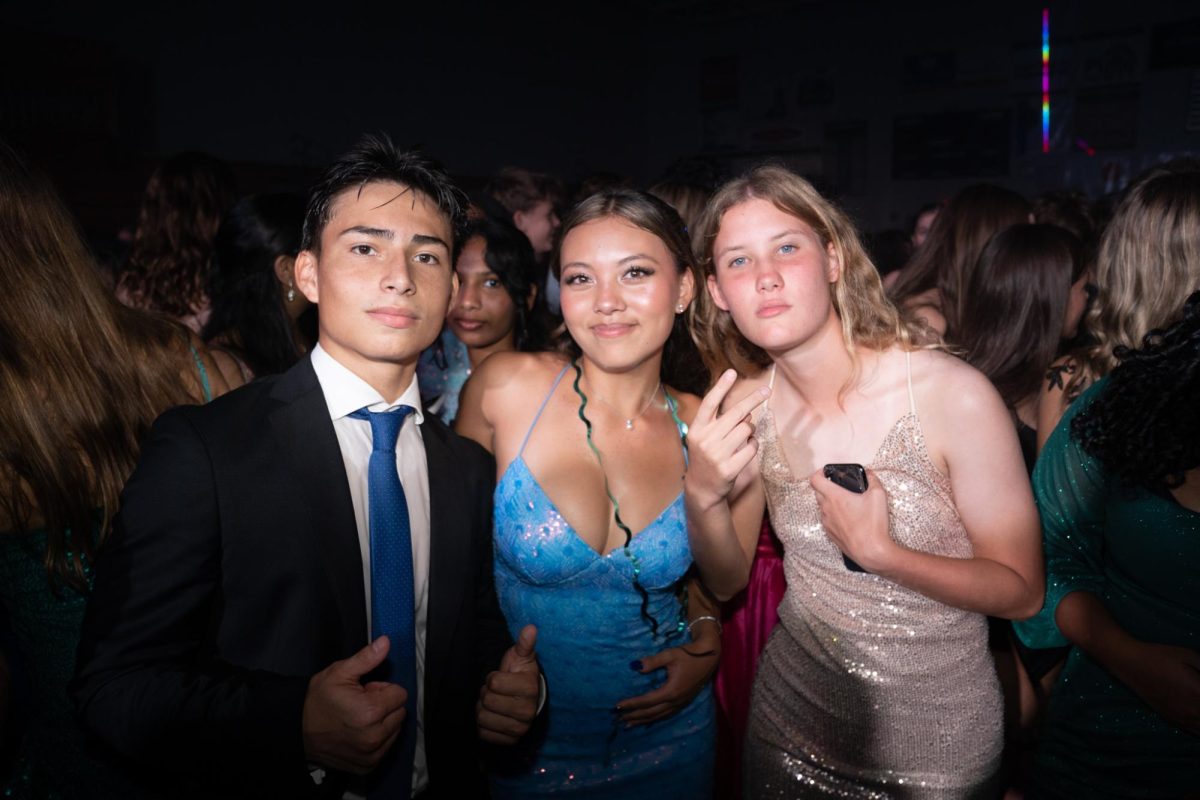 Sophomore Chloe Rowley (Middle) had a great time at Homecoming. "I really liked the food this year" she said, "...the music was also really fun."