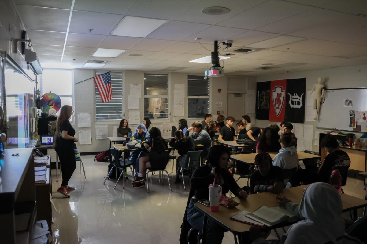 Jazleen Vega, Junior, participates in a forensics expert's presentation during the Great American Teach-In.
Week of 11/25-11/29