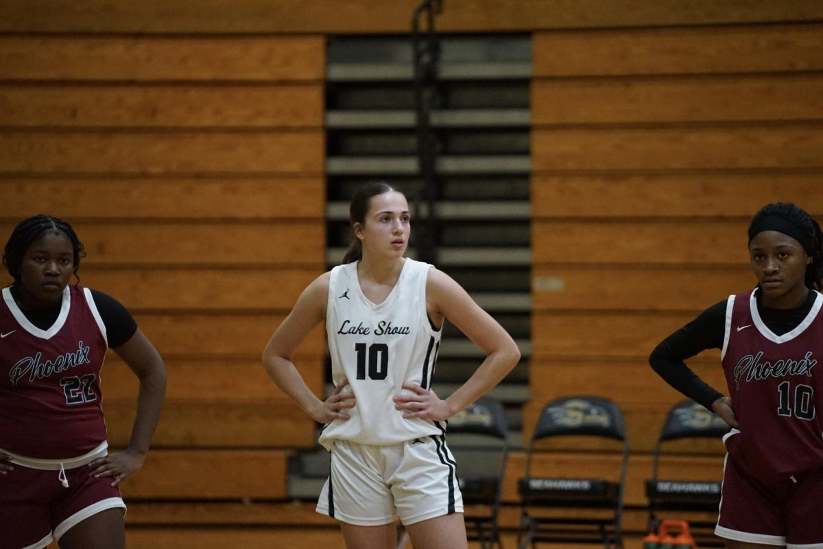 Sophomore, Alli Poll, during a home basketball game at Sunlake High School. 