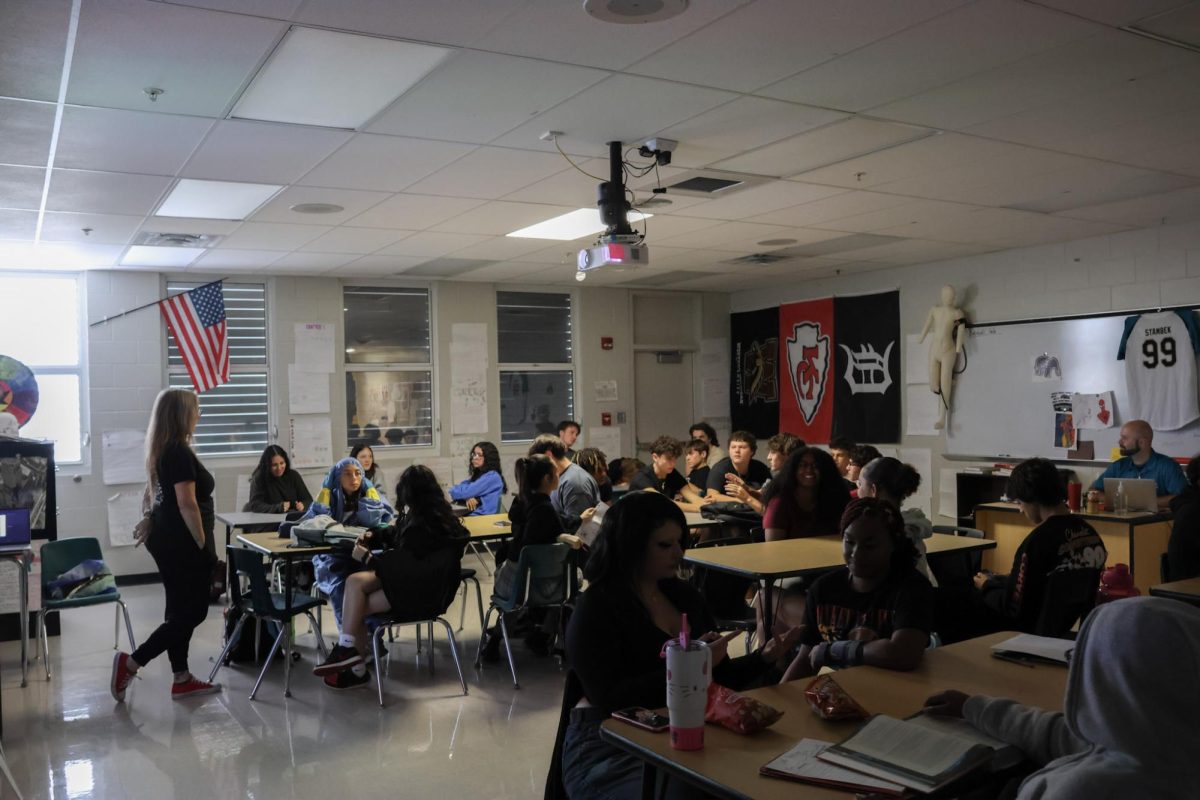 Speaker Tricia Alvarez came in to speak to some of Sunlake's forensics classes to talk. Junior Steven Gilmore found what she was saying was so interesting he states "I would have never expected the crime scenes to look like this and it was cool to actually see."