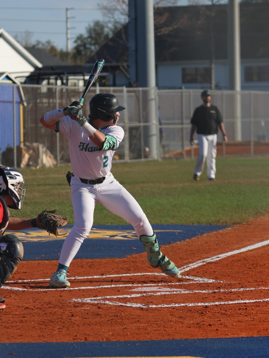 Lucas Zarlenga, junior, batting for varsity baseball during Sunlake's game in Largo against North East. 2/10/2025