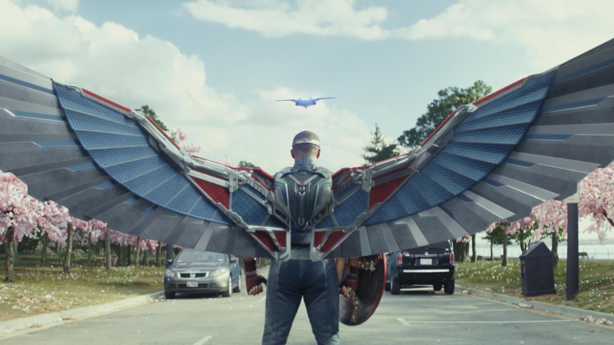 Captain America stands tall with his shield in hand, ready to fight a possible enemy. Photo by Marvel Studios/Courtesy of Marvel Studios - © 2024 MARVEL