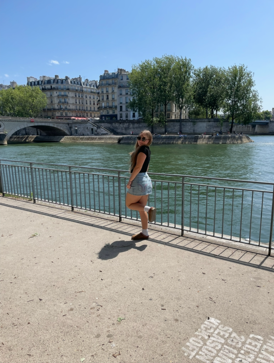 Junior Mara Crockett stops to take a photo while on a walk in the beautiful city of Paris.