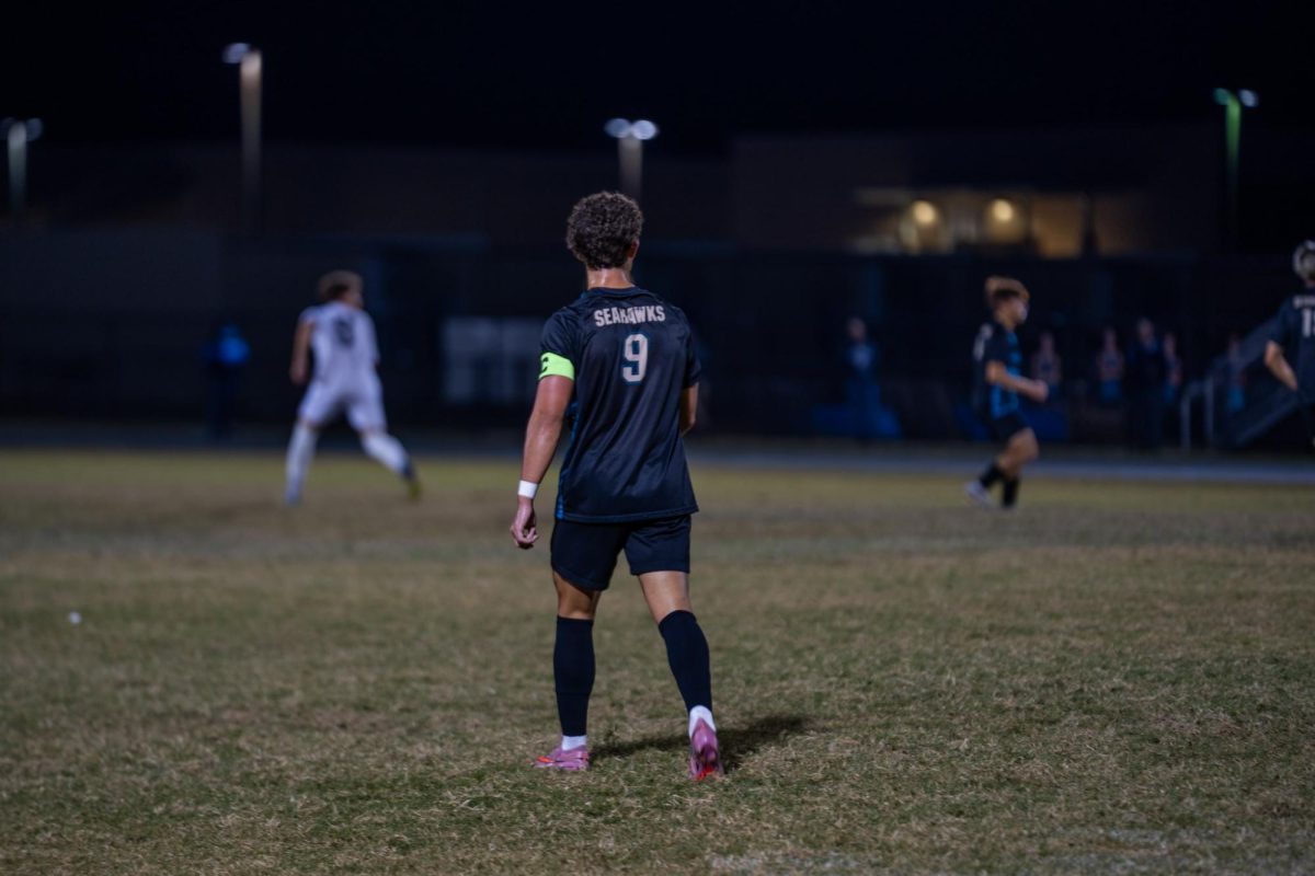 Ricky Kase playing in his first game of the season as a senior. They played against Lecanto high school and won 5-0.