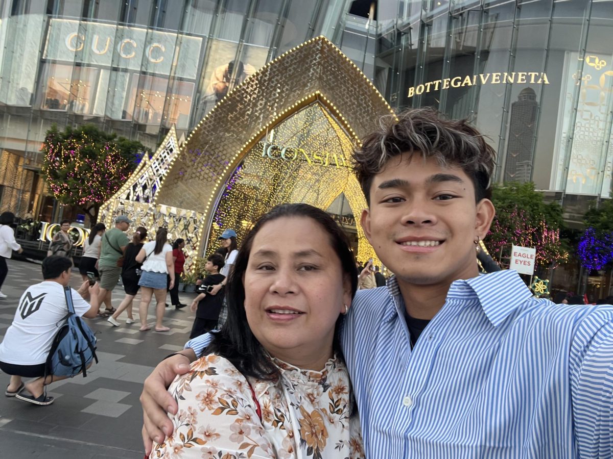 Chris and his mom at Icon Siam, Thailand, one of the biggest malls in the world.