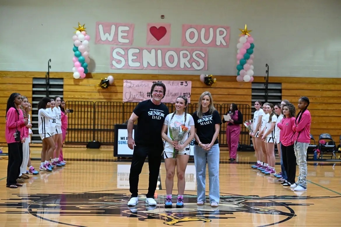 Senior Gianna Fotopoulos during her basketball senior night. Gianna is a very important aspect of Sunlake girls' basketball. Gianna states, " I felt very loved and appreciated, which made the last four years of playing all worth it."